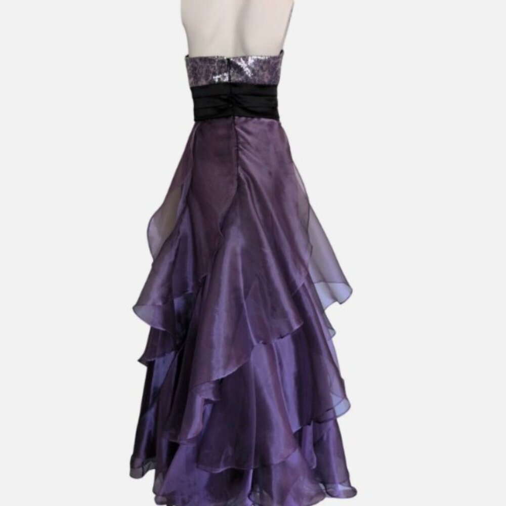 ELEGANT Strapless Sequin 2 PC Dress | 12 | Mini & Overskirt | EUC | PROM READY - Picture 3 of 12